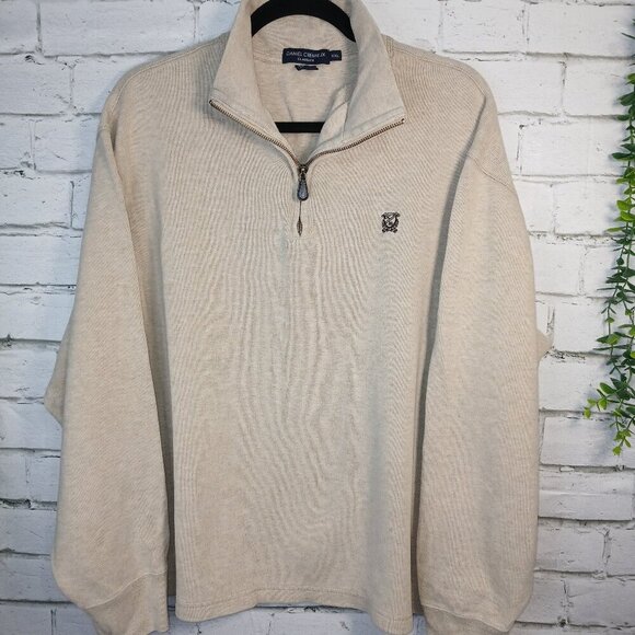 MENS DANIEL CREMIEUX 1/4 ZIP PULLOVER, OATMEAL COLOR, SIZE XXL - Picture 1 of 6